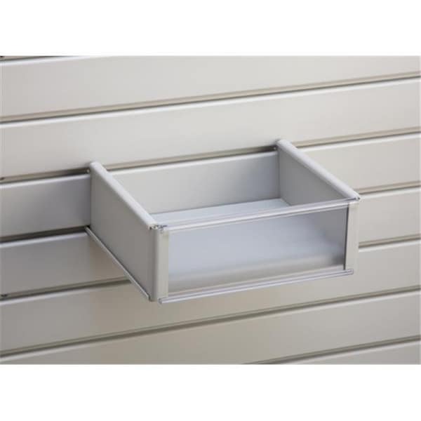 Jifram Extrusions 01000318 Easy Living Easy Wall 8 in. X 10 in. Light Gray Plastic Basket with Transparent Front 1000318 - main